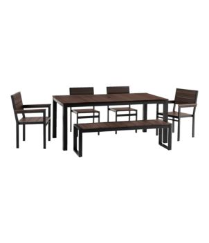 Aluminum/Recycled Poly Lumber Farmhouse Dining Set, Black, New