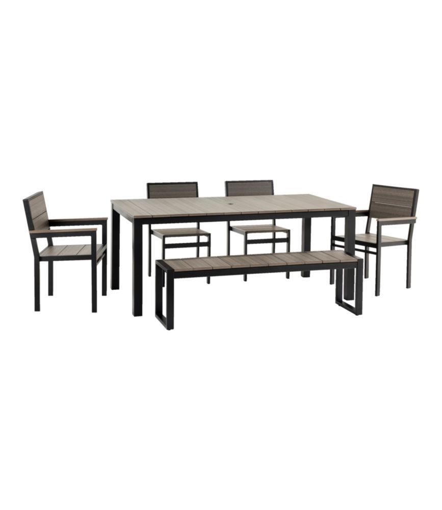 Aluminum/Recycled Poly Lumber Farmhouse Dining Set