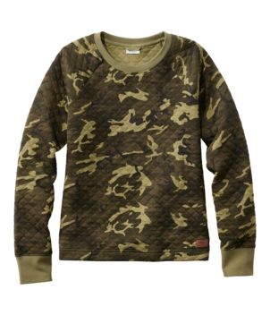 Women's Quilted Sweatshirt, Crewneck Pullover Print