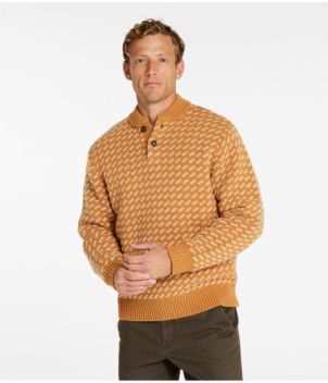 Men's Bean's Classic Ragg Wool Henley Sweater, Bird's-Eye