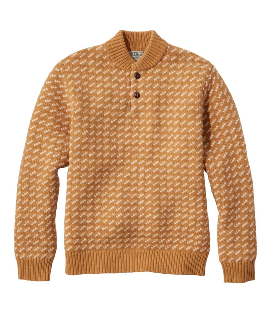 Men's Bean's Classic Ragg Wool Henley, Bird's-Eye, Toffee/Sailcloth, small image number 1