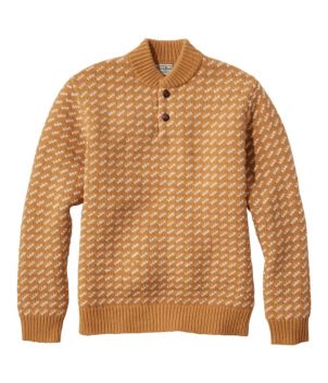 Men's Bean's Classic Ragg Wool Henley Sweater, Bird's-Eye