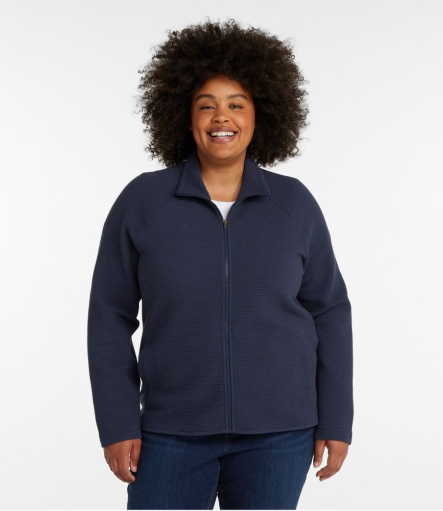 Women's Lakewashed Double-Knit Full-Zip, Classic Navy, small image number 2