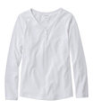 Interlock V-Neck Henley, Long Sleeve, White, small image number 0