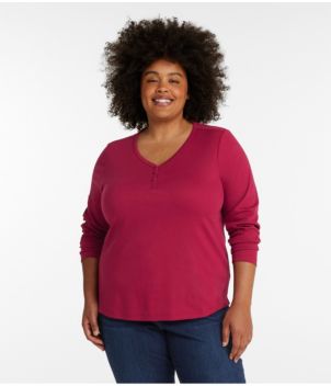 Women's L.L.Bean V-Neck Henley, Long-Sleeve