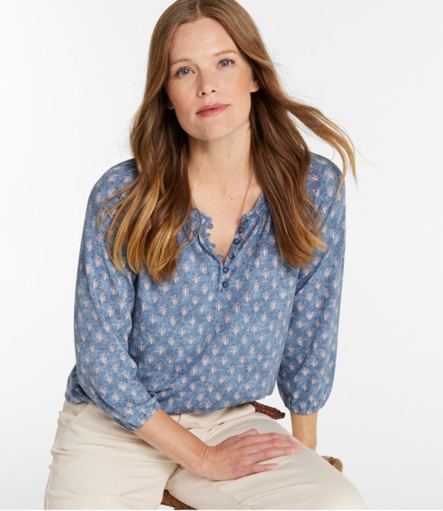 Women's Camden Hills Tee, Three-Quarter-Sleeve Print