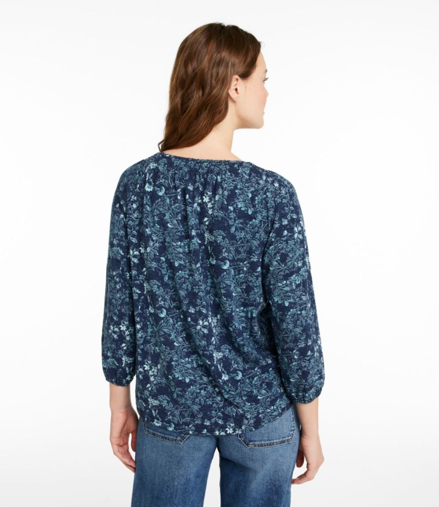 Women's Camden Hills Tee, Three-Quarter-Sleeve Print, Carbon Navy Botanical, small image number 3