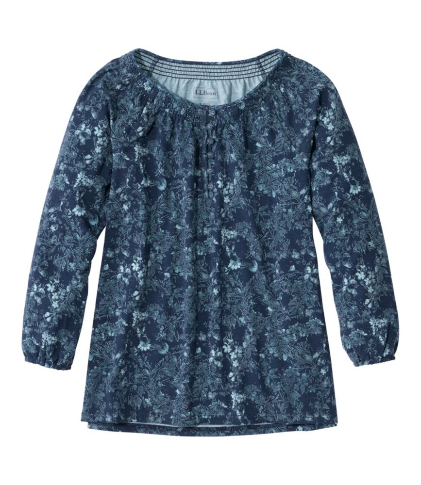 Women's Camden Hills Tee, Three-Quarter-Sleeve Print, Carbon Navy Botanical, small image number 1