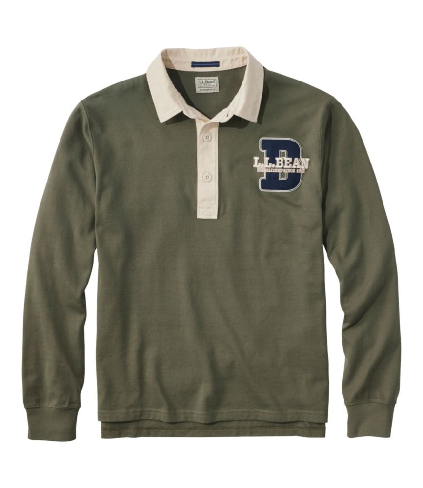 Men's Bean's Vintage Soft Rugby, Embroidered, Dusty Olive Embroidery Patch, small image number 1