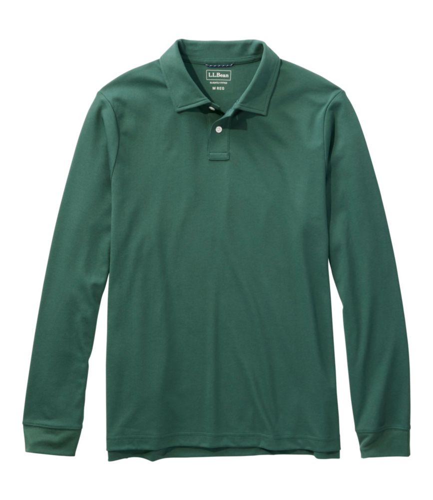 Men's Comfort Stretch Performance® Polo, Long-Sleeve, Slightly Fitted