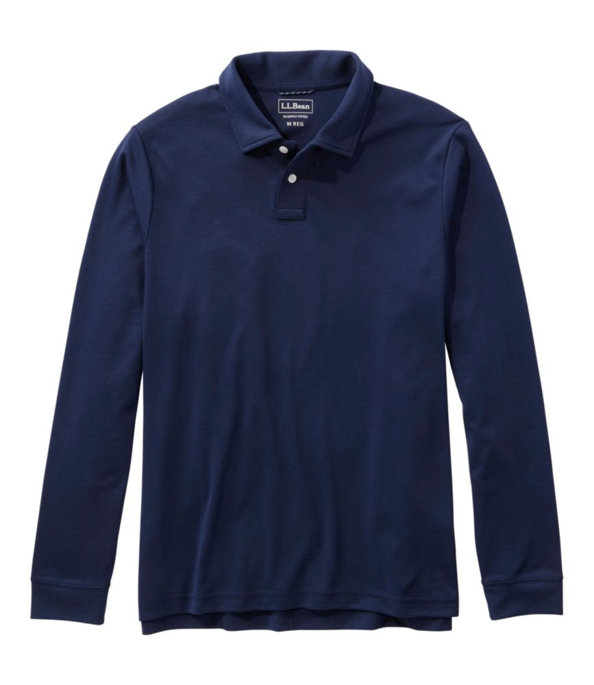 Men's Comfort Stretch Performance® Polo, Long-Sleeve, Slightly Fitted