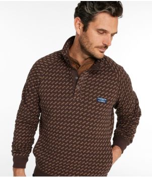 Men's Bean's Quilted Sweatshirt, Mockneck, Print
