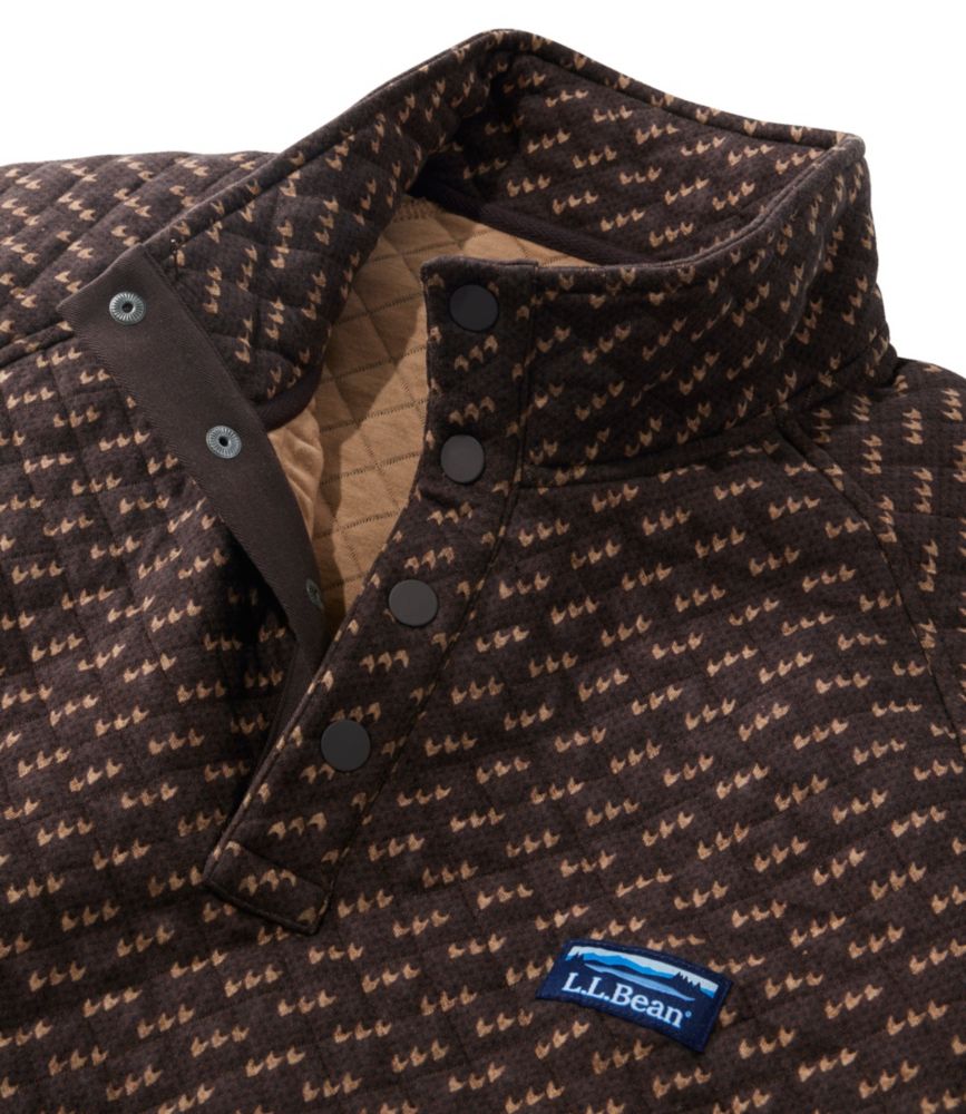 Men's Bean's Quilted Sweatshirt, Mockneck, Print