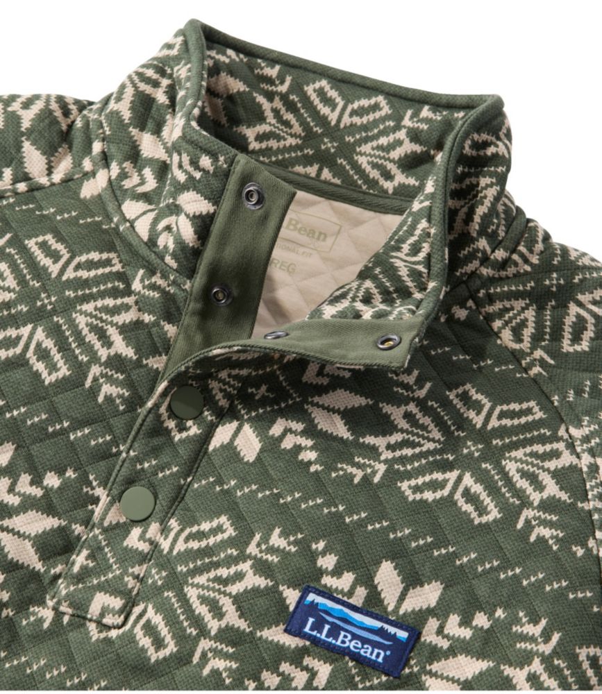 Men's Bean's Quilted Sweatshirt, Mockneck, Print