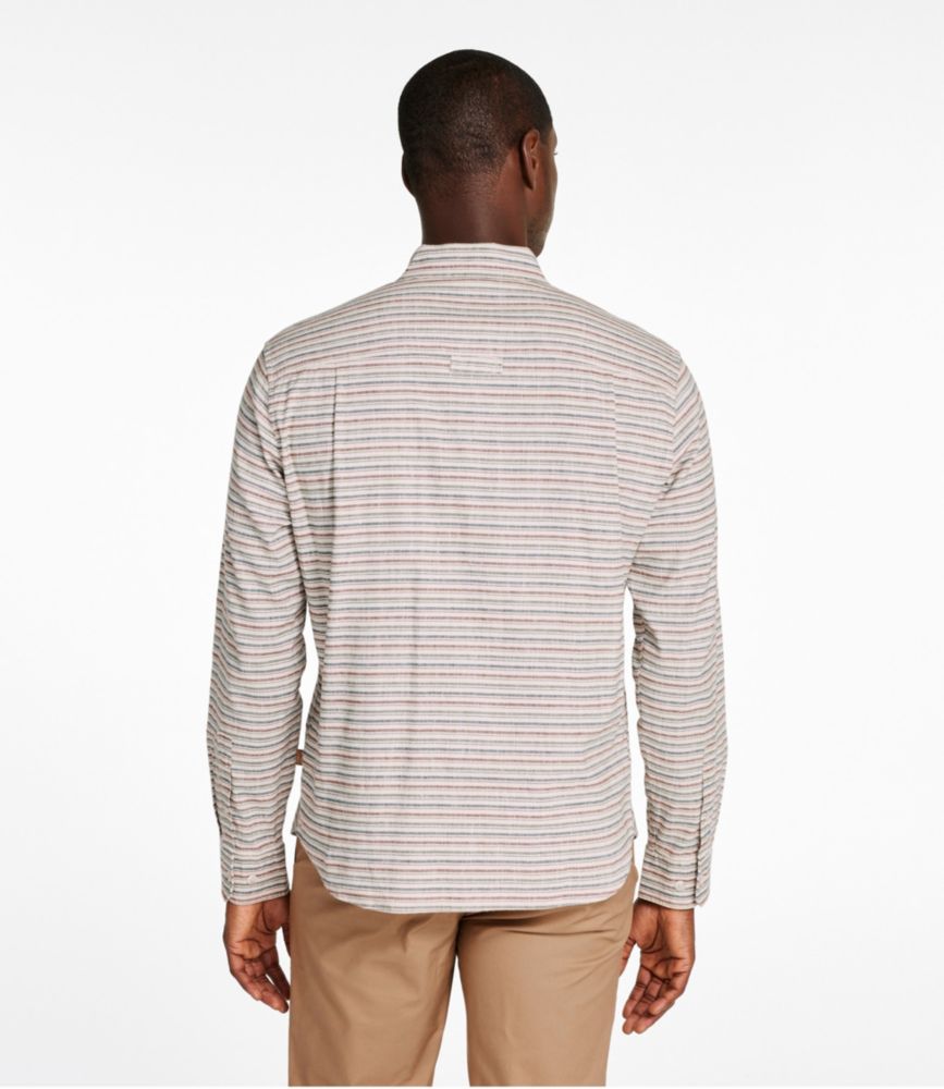 Men's Stonecoast Hemp Shirt, Slightly Fitted Untucked Fit, Stripe, Silver Birch, small image number 3