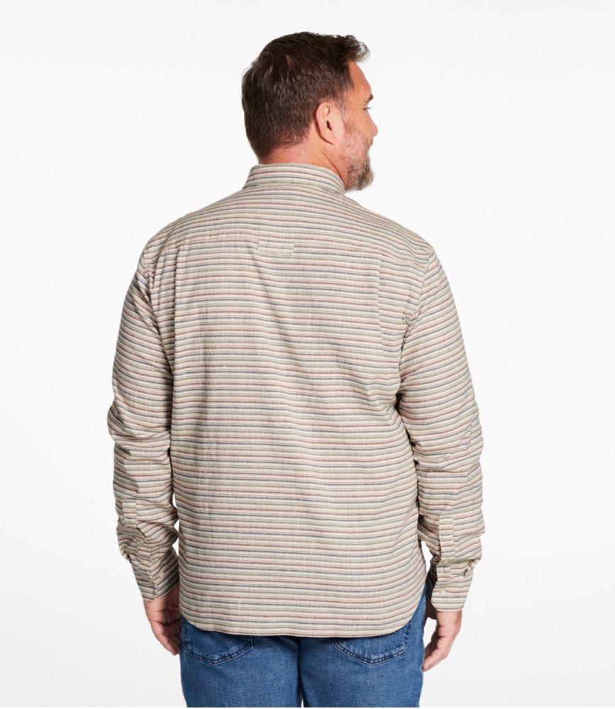 Men's Stonecoast Hemp Shirt, Long-Sleeve, Slightly Fitted Untucked Fit, Stripe, Silver Birch, small image number 5