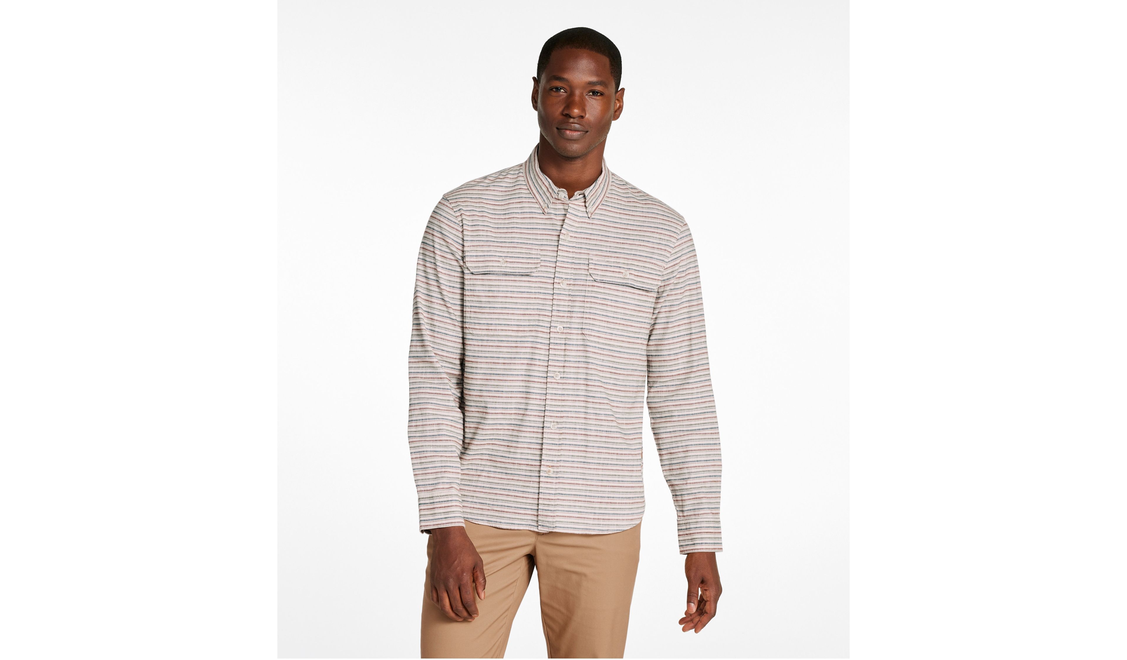 Men's Stonecoast Hemp Shirt, Slightly Fitted, Long-Sleeve, Stripe