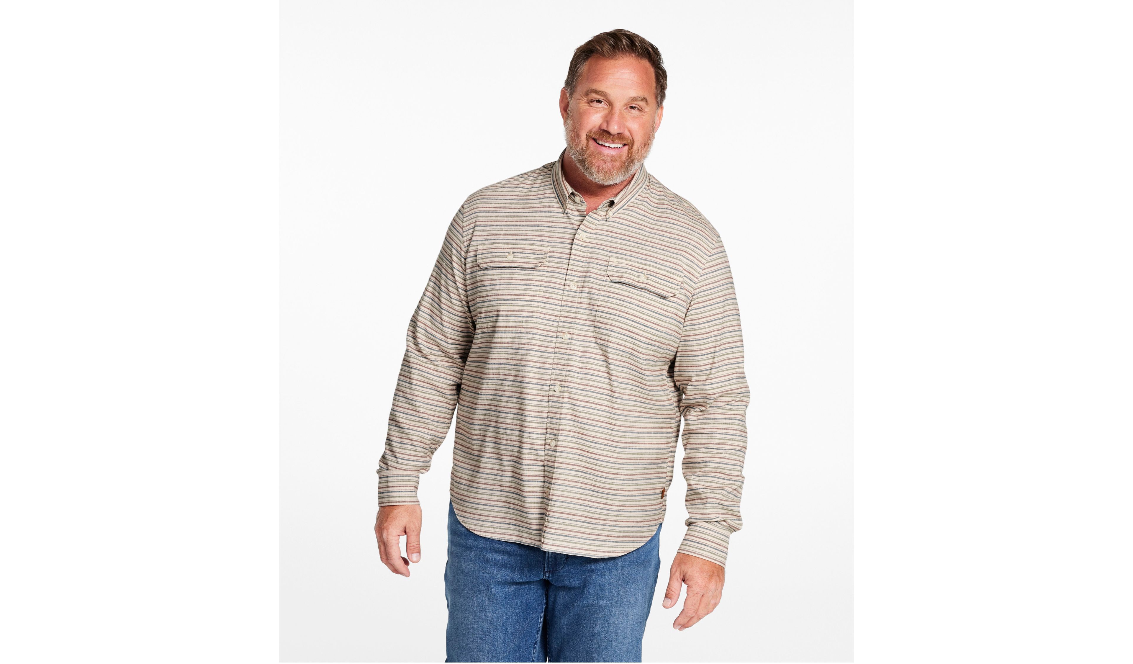 Men's Stonecoast Hemp Shirt, Slightly Fitted, Long-Sleeve, Stripe
