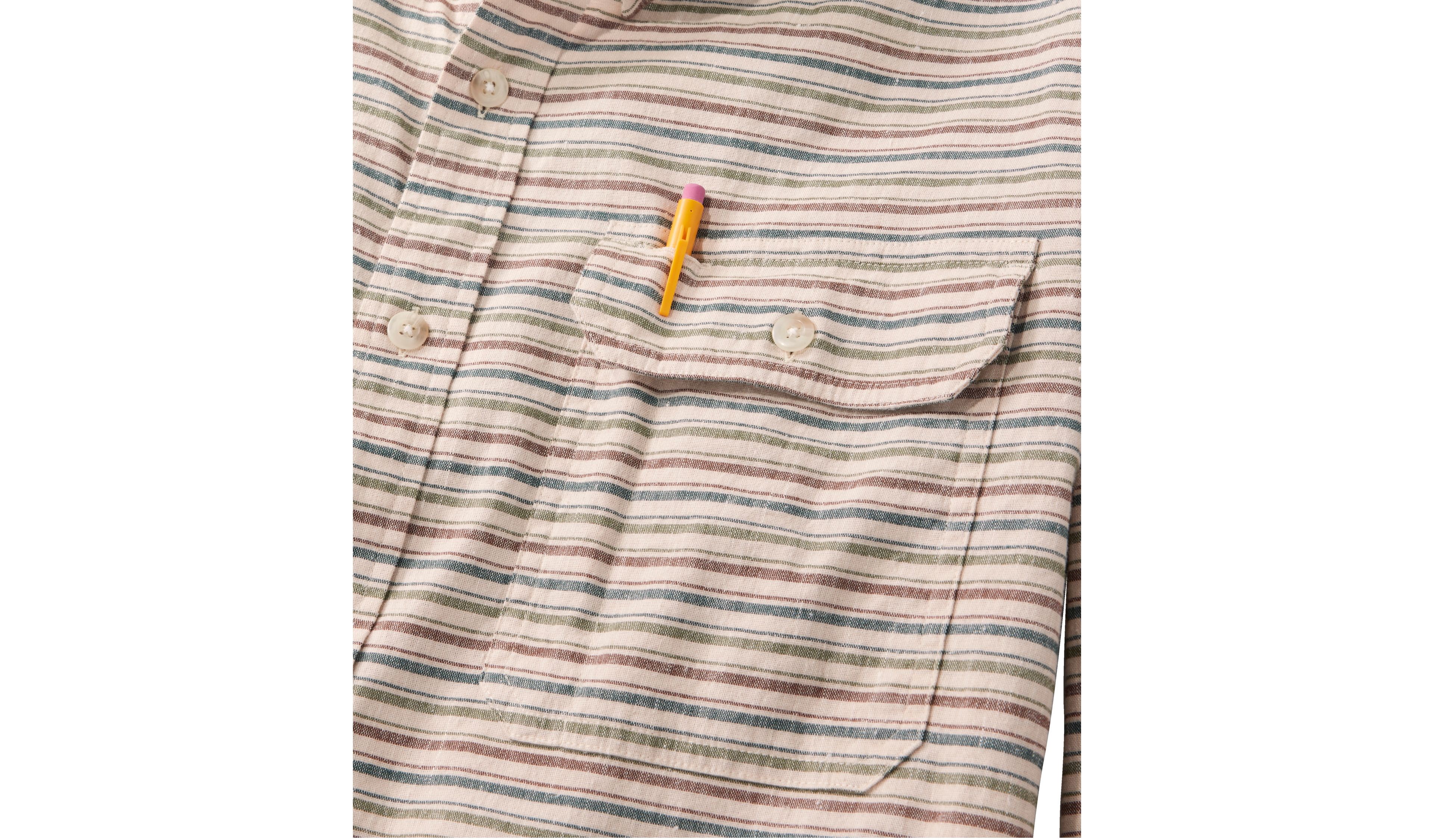 Men's Stonecoast Hemp Shirt, Slightly Fitted, Long-Sleeve, Stripe