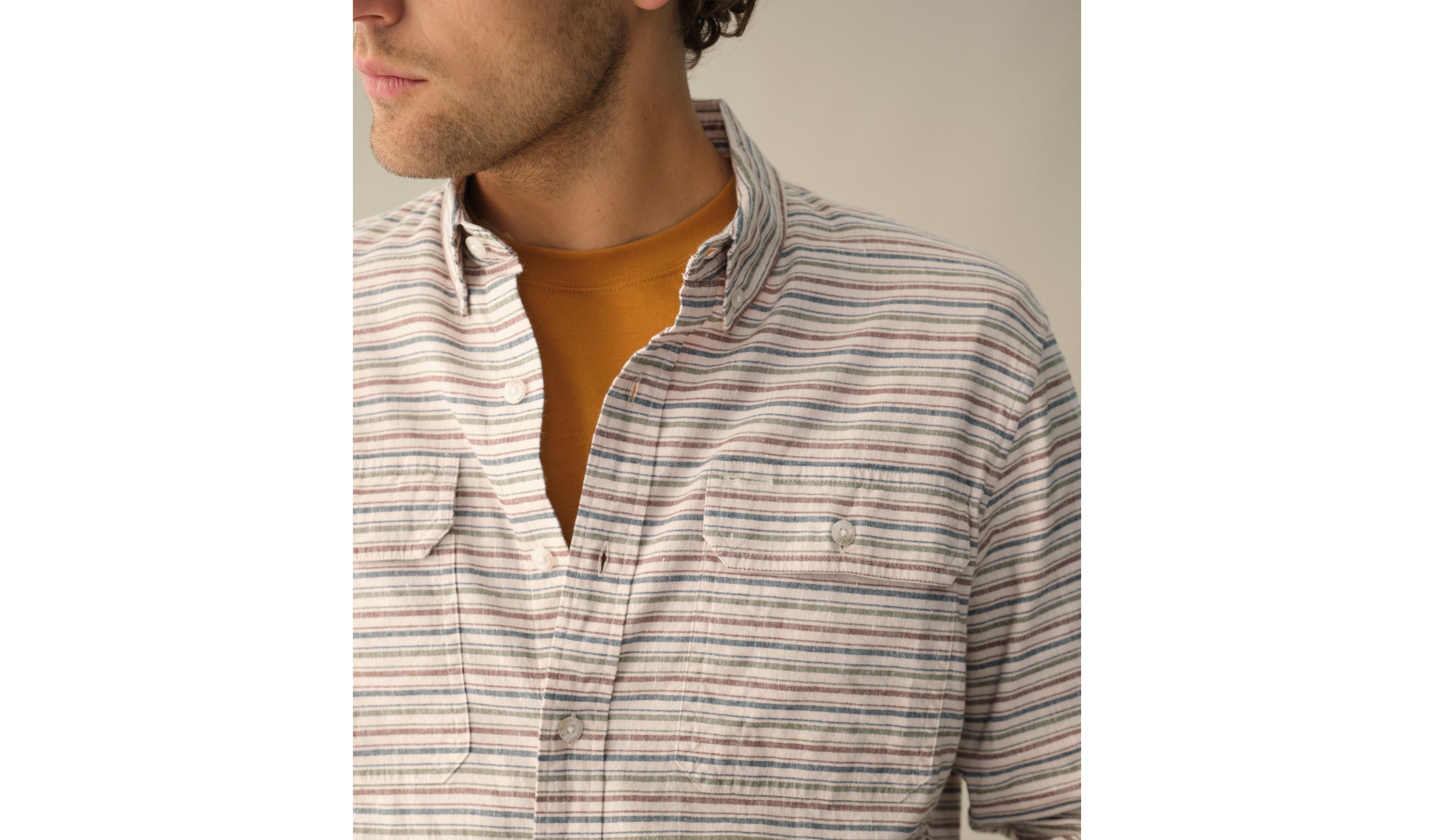 Men's Stonecoast Hemp Shirt, Slightly Fitted, Long-Sleeve, Stripe