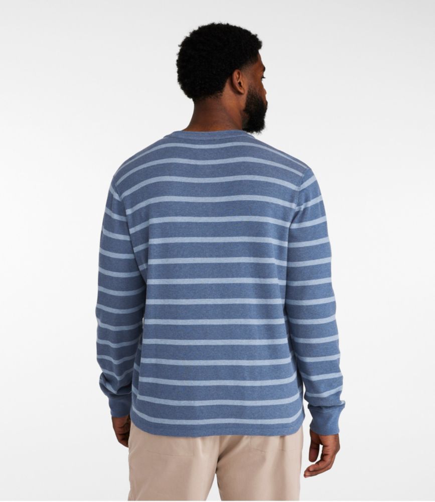 Men's Bean's Vintage Soft Knit Henley, Stripe, Barley Heather/Navy, small image number 5