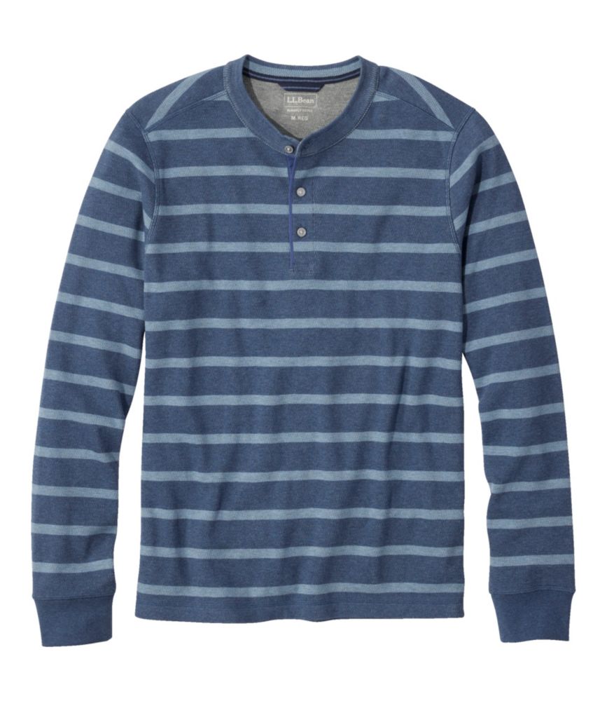 Men's Bean's Vintage Soft Knit Henley, Stripe