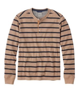 Men's Bean's Vintage Soft Knit Henley, Stripe, New