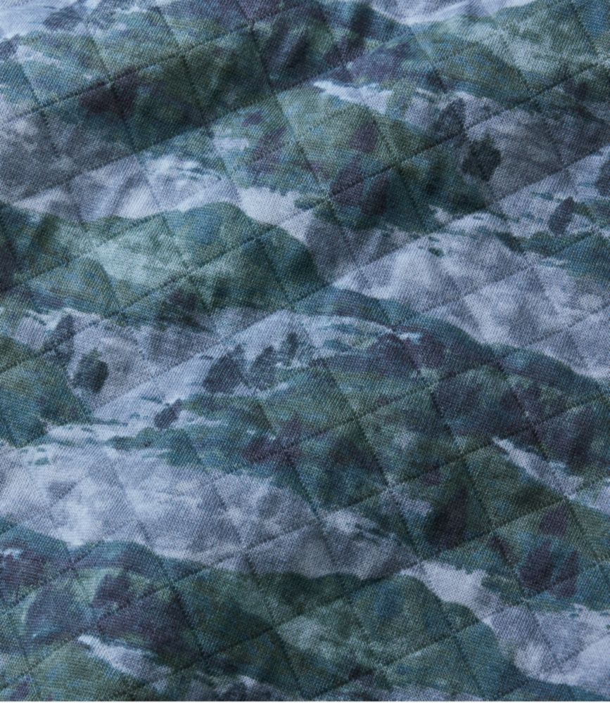Men's Bean's Quilted Sweatshirt, Crewneck, Print, Shadow Blue Landscape, small image number 5