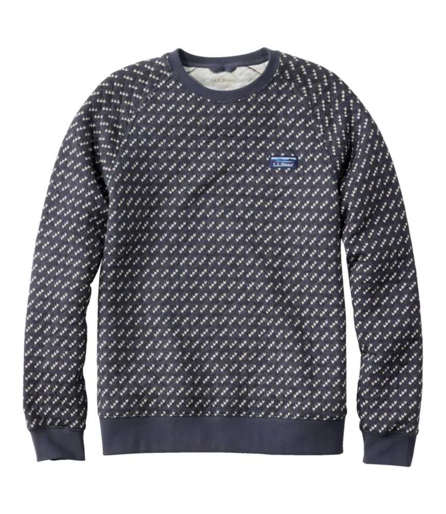 Men s Bean s Quilted Sweatshirt Crewneck Print