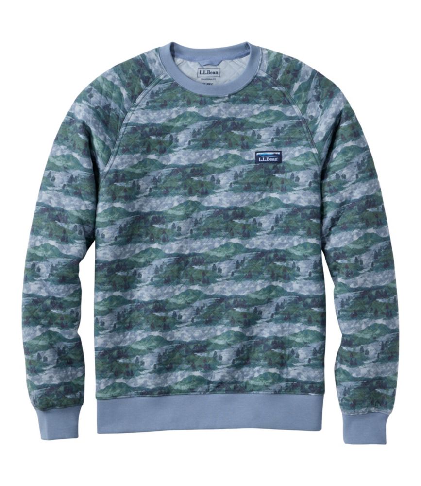 Men's Bean's Quilted Sweatshirt, Crewneck, Print