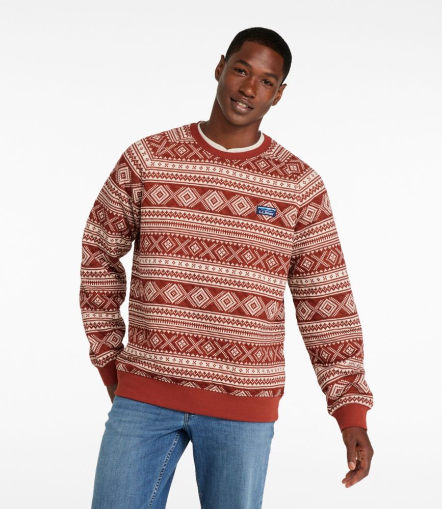 Men's Bean's Quilted Sweatshirt, Crewneck, Print