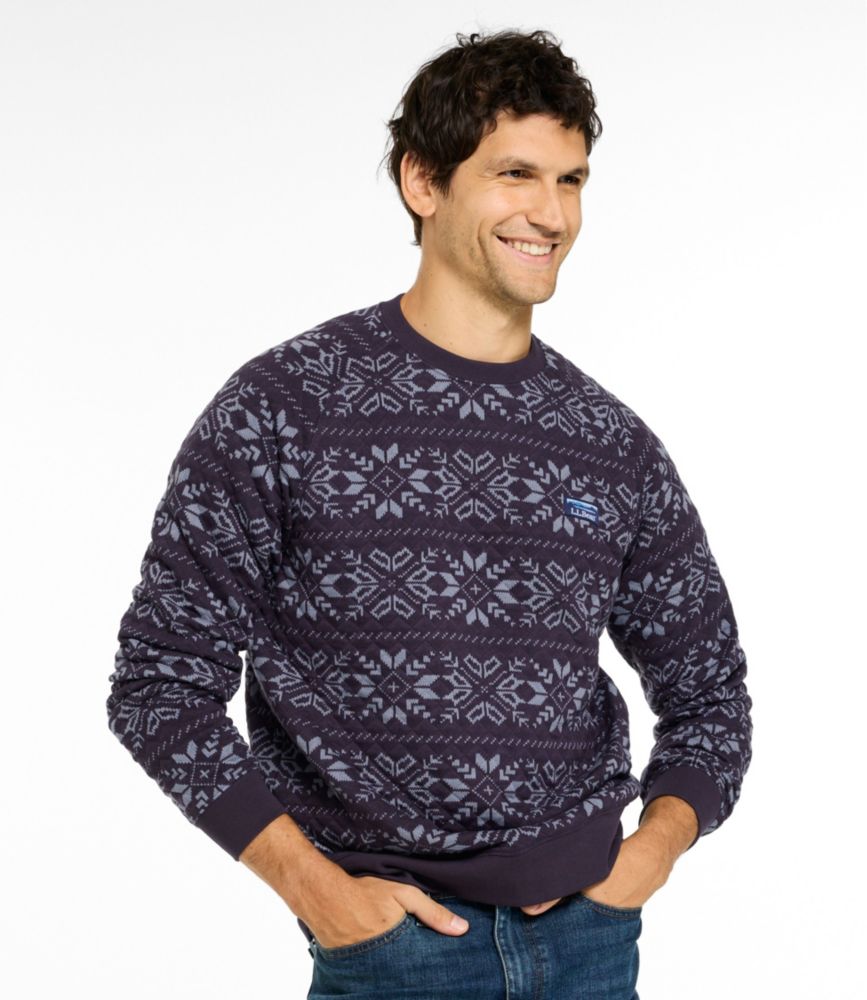 Men's Bean's Quilted Sweatshirt, Crewneck, Print Front