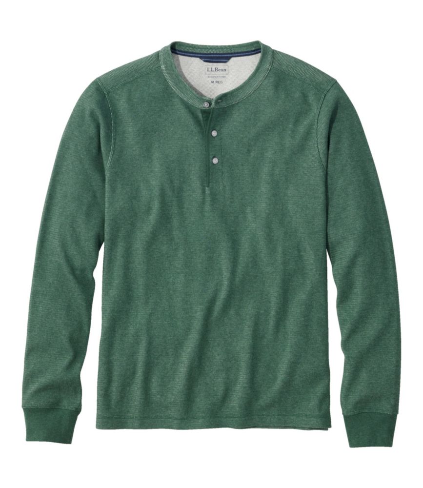 Men's Vintage Soft Knit Henley Deep Green Heather XXXL, Cotton L. L.Bean