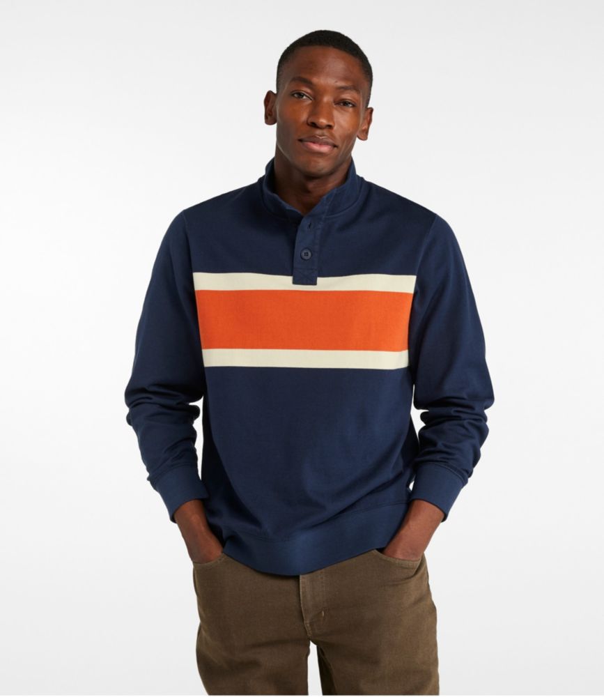 Men's Bean's Vintage Soft Rugby, Mockneck, Chest Stripe, Classic Navy/Sailcloth, small image number 2