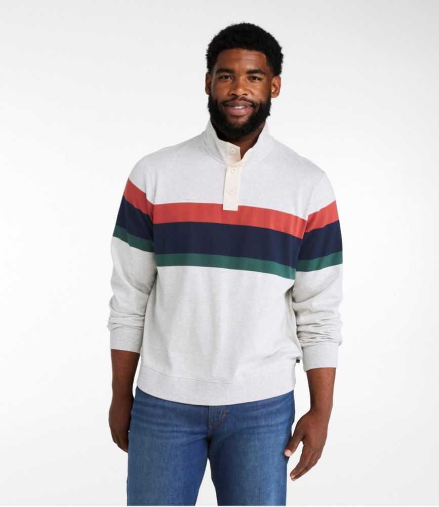 Men's Bean's Vintage Soft Rugby, Mockneck, Chest Stripe, Classic Navy/Sailcloth, small image number 4