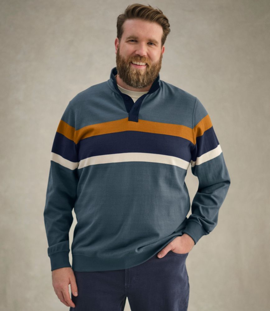 Men's Bean's Vintage Soft Rugby, Mockneck, Chest Stripe, Classic Navy/Sailcloth, small image number 8