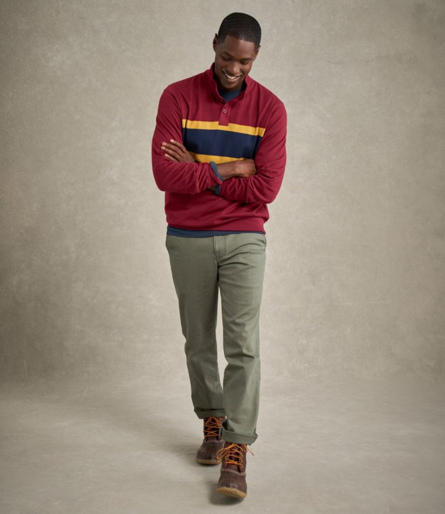 Men's Bean's Vintage Soft Rugby, Mockneck, Chest Stripe, Rangeley Blue Multi, small image number 8