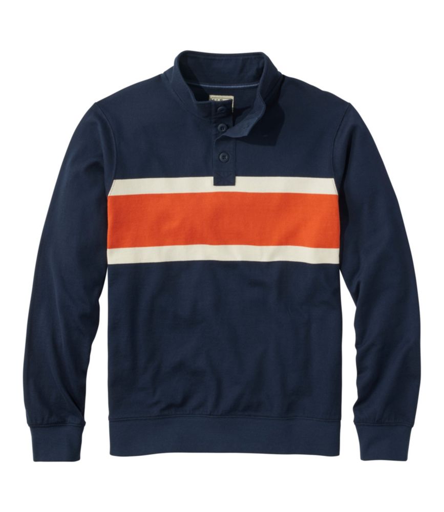 Men's Bean's Vintage Soft Rugby, Mockneck, Chest Stripe, Classic Navy/Sailcloth, small image number 1