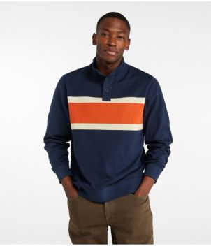 Men's Bean's Vintage Soft Rugby, Mockneck, Chest Stripe