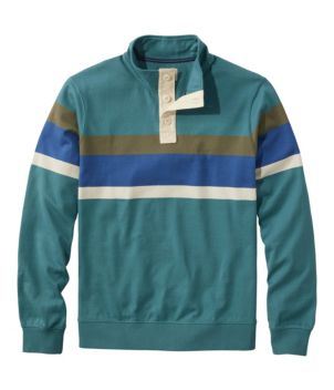 Men's Bean's Vintage Soft Rugby, Mockneck, Chest Stripe, New