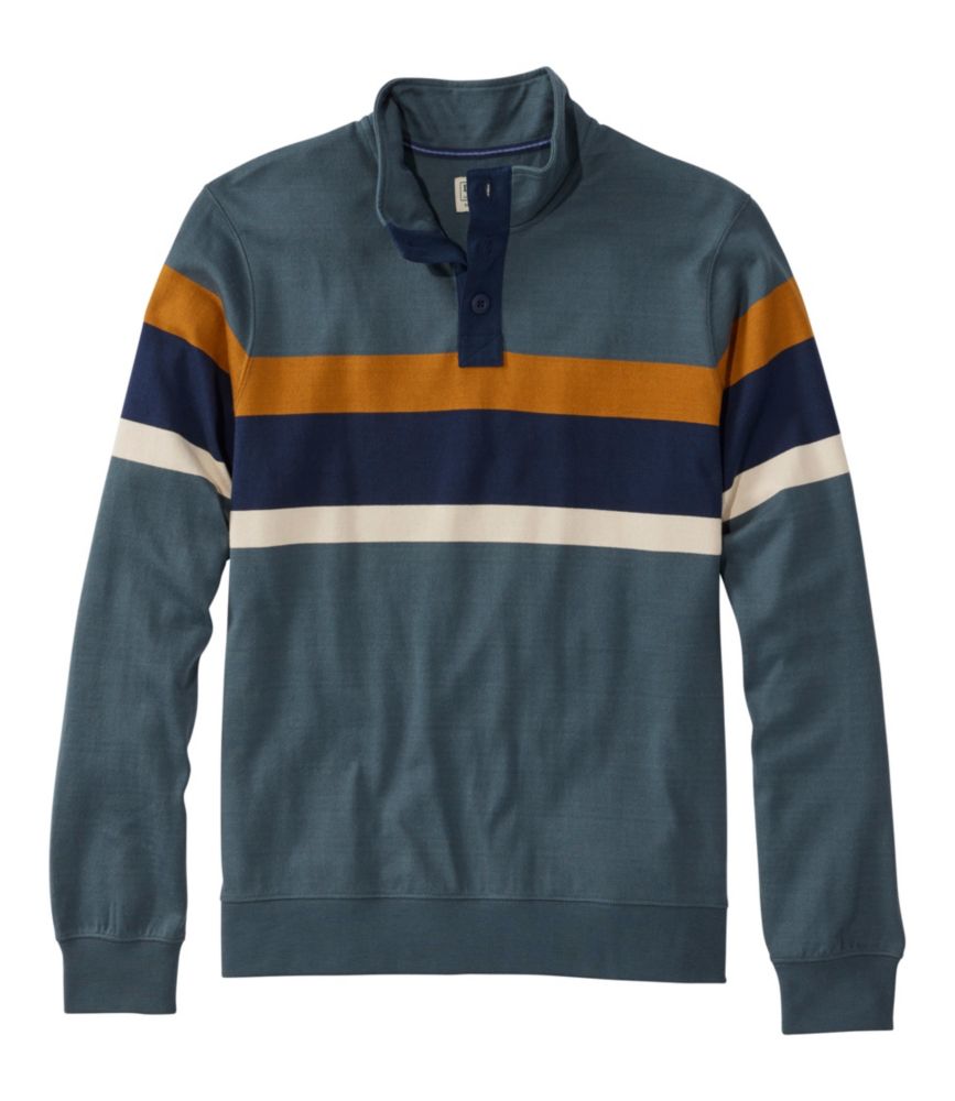 Men's Bean's Vintage Soft Rugby, Mockneck, Chest Stripe