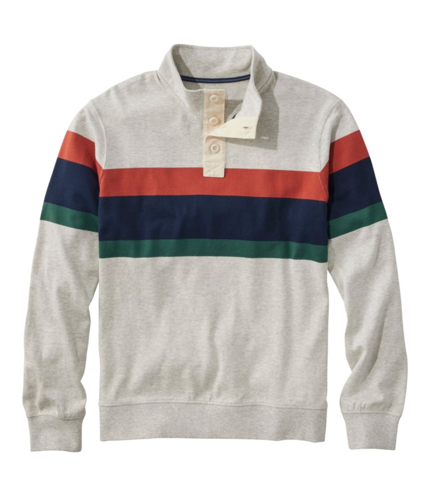 Men's Bean's Vintage Soft Rugby, Mockneck, Chest Stripe