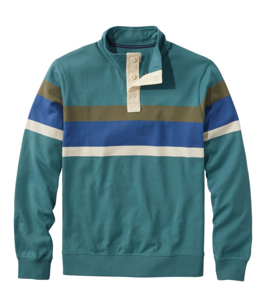 Men's Bean's Vintage Soft Rugby, Mockneck, Chest Stripe
