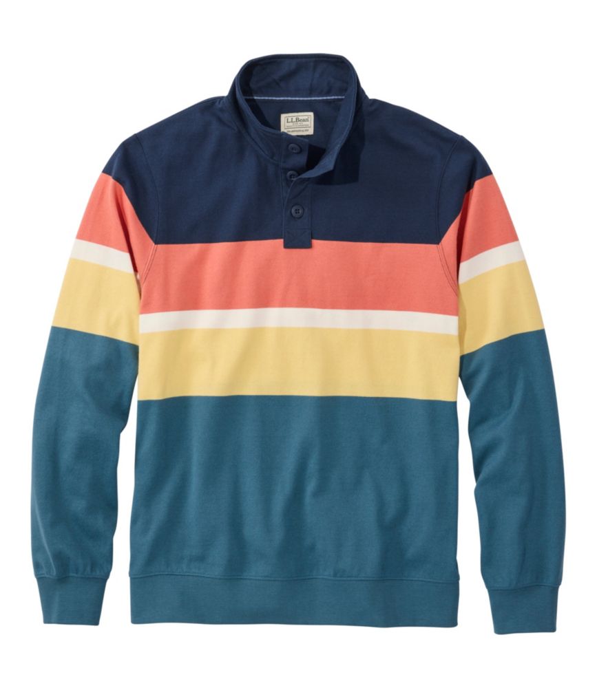 Men's Bean's Vintage Soft Rugby, Mockneck, Chest Stripe