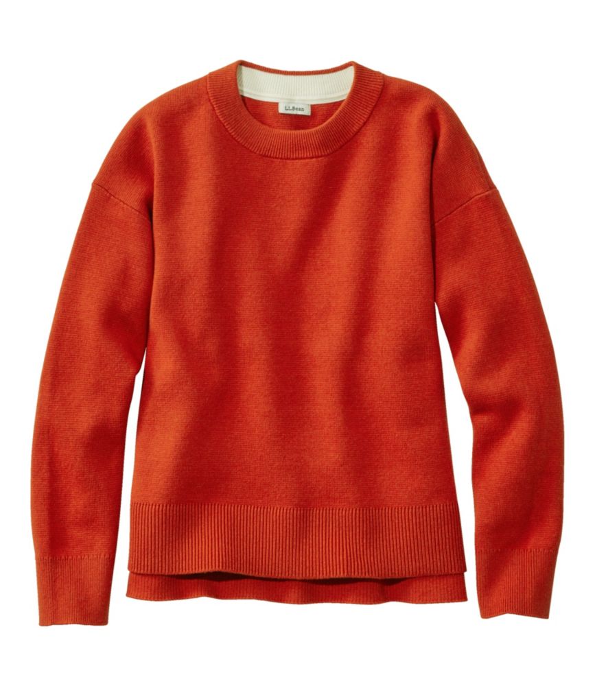 Women's Wicked Soft Cotton/Cashmere Crewneck Sweater, Sienna Orange, small image number 1