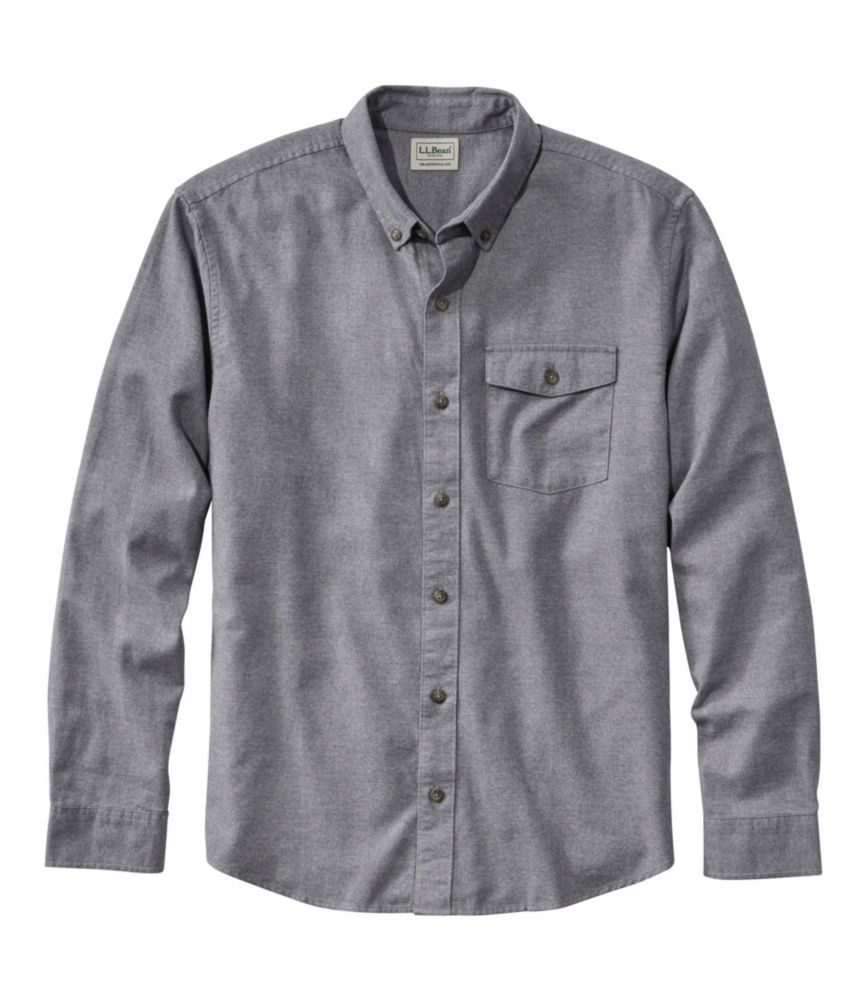 Men's Brushed Jaspé Twill Shirt, Traditional Untucked Fit