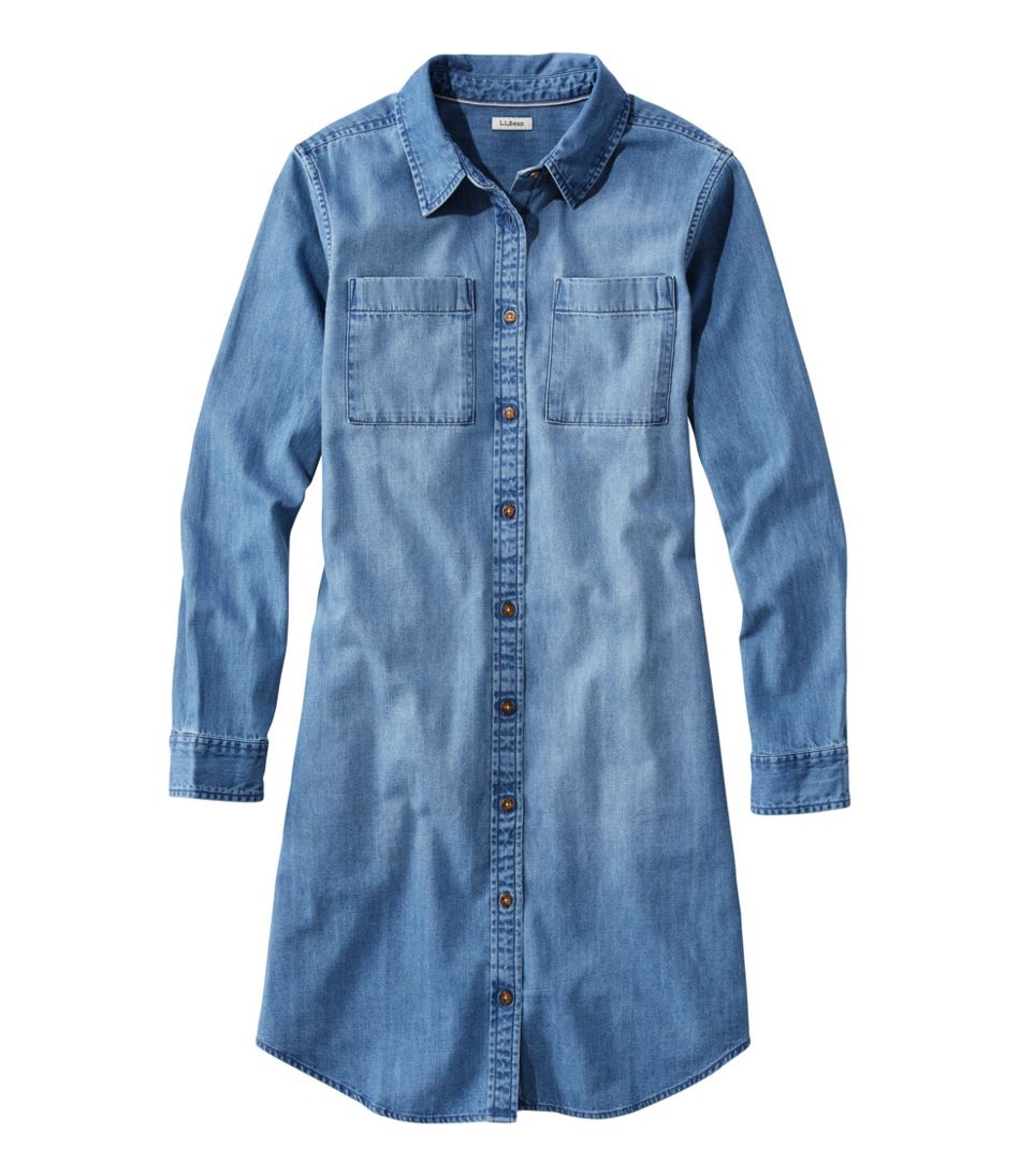 ladies denim shirt dress Dress: Women's Blue Rayon A-line Mini Travel Must 2026 Denim Long Sleeve Dress