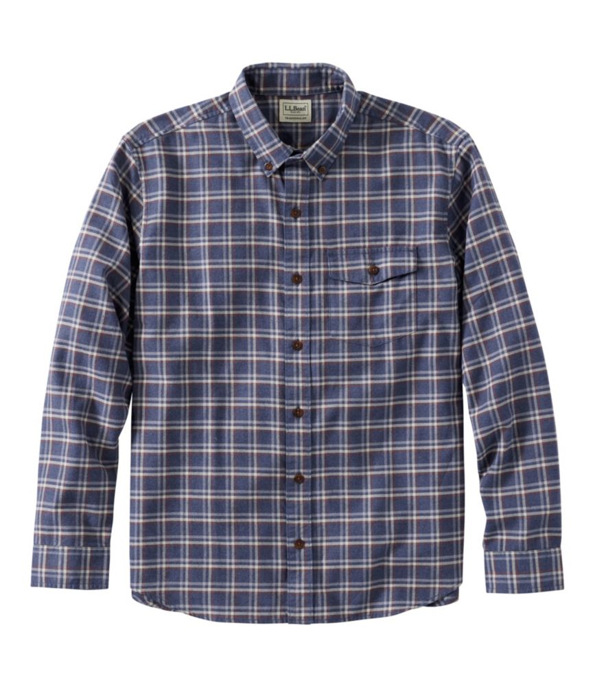 Men's Brushed Jaspé Twill Shirt, Plaid, Traditional Untucked Fit