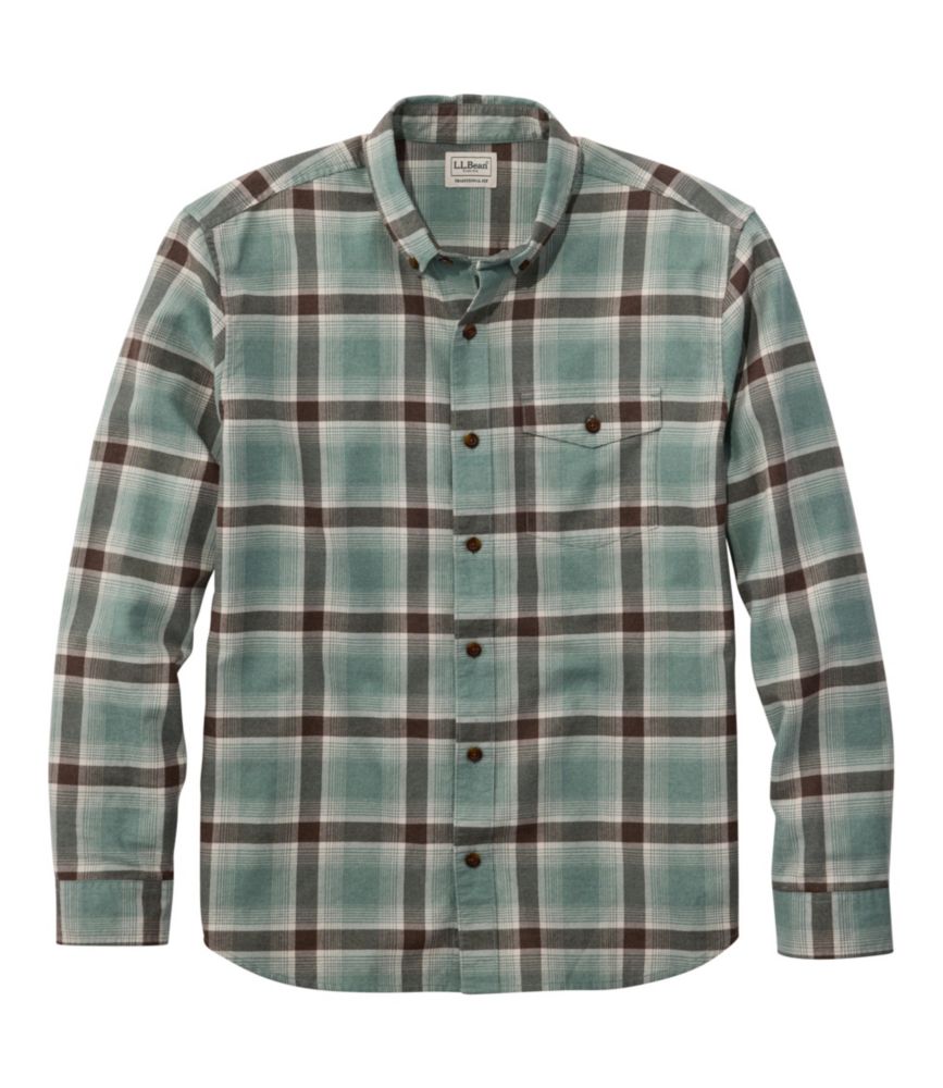 Men's Brushed Jaspé Twill Shirt, Plaid, Traditional Untucked Fit
