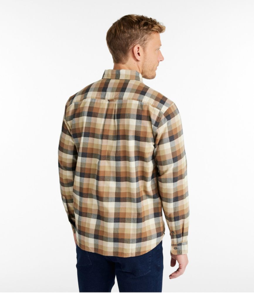 Men's Brushed Jaspé Twill Shirt, Plaid, Traditional Untucked Fit, Faded Sage, small image number 3